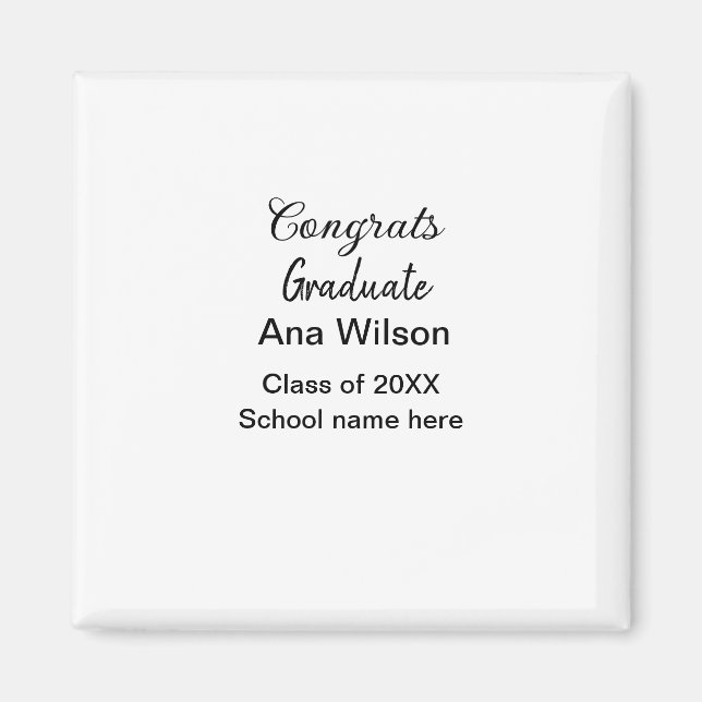 Imán felicitaciones grado añadir nombre clase año escol (Frente)