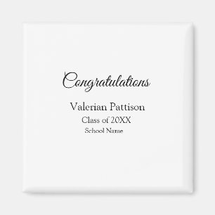 Imán Felicitaciones graduado agregar nombre de escuela 