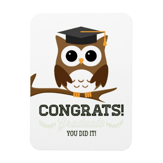 Imán Felicitaciones Graduate Owl (Vertical)