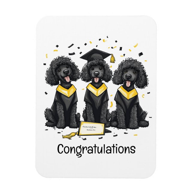 Imán Felicitaciones Perros de canapé estándar de gradua (Vertical)