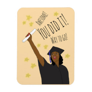 Imán Felicitaciones por fiesta de graduación afroameri