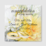 Imán Felicitaciones por tu día de bodas<br><div class="desc">Boda Magnet. Felicidades por tu día de bodas Manténgase listo de la novia y de Groom para que lo personalizes. Si es necesario... puede borrar todo el texto y comenzar fresco con sus propias opciones de texto, color y fuente con el área de herramientas de diseño de Zazzle. Nota ✔:...</div>