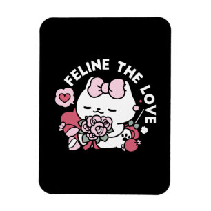 Imán Feline el amor - lindo diseño de gato de San Valen