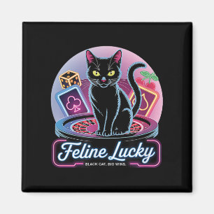 Imán Feline Lucky Gambling Casino Cat Game Player &