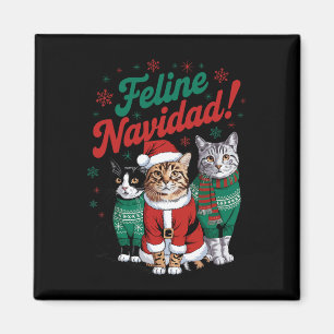 Imán Feline Navidad Gracioso gato Navidad navidades Sa