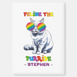 Imán Feline The Purride - Gato LGBTQ del Orgullo Guay