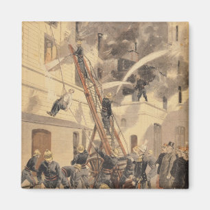 Imán Felix Faure con los bomberos