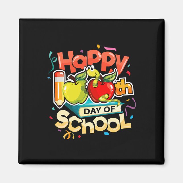 Imán Feliz 100º Día Del Maestro De La Escuela Arcoiris  (Frente)