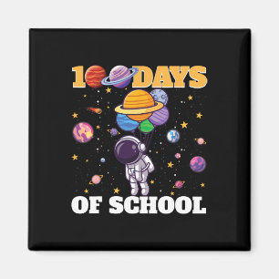 Imán Feliz 100.º Día De Escuela Astronauta Espacio Plan