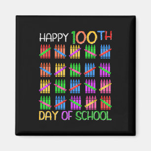 Imán Feliz 100.º Día De Escuela Para Los Niños Del Maes