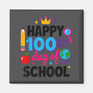 Imán Feliz 100.º Día de la Escuela 100 Días Más Intelig