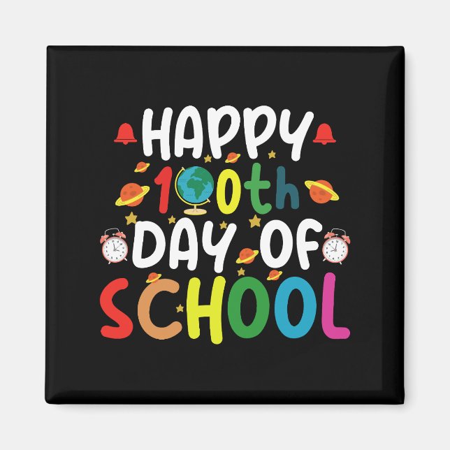 Imán Feliz 100.º Día del Maestro Estudiante Escolar (Frente)