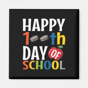 Imán Feliz 100° Día De Estudiante De Hockey Escolar