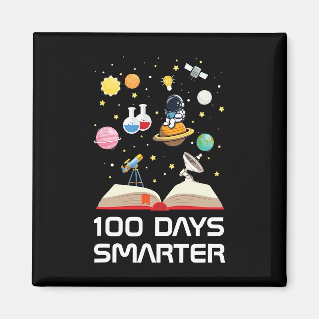 Imán Feliz 100° Día de la Escuela 100 días Espacio más  (Frente)