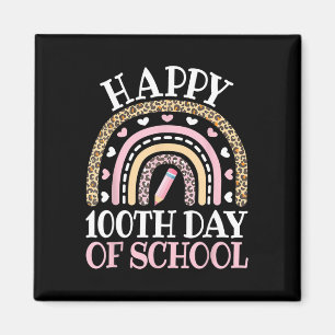 Imán Feliz 100° Día del Colegio 100 días Leopard Rainbo