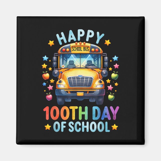 Imán Feliz 100° Día del Conductor De Autobuses Escolare (Frente)
