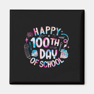 Imán Feliz 100° Día Del Maestro Escolar 100 Días De Sch