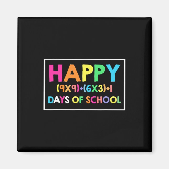 Imán Feliz 100 Días De Diversión Escolar Para El Amo De (Frente)