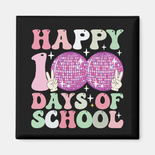 Imán Feliz 100 Días De Escuela Bola De Disco Groovy Ret