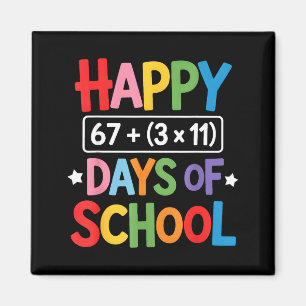 Imán Feliz 100 Días De Escuela Ecuación Matemática Día