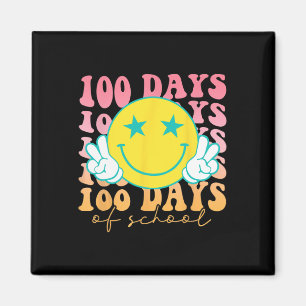 Imán Feliz 100 Días De Escuela Feliz Sonriente Face Ret