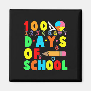 Imán Feliz 100 Días De Escuela Maestros Niños Niño Feli