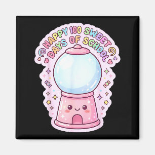 Imán Feliz 100 días dulces de escuela máquina de chicle