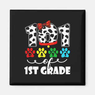 Imán Feliz 101 días en la escuela 1° grado Perro 100 dí