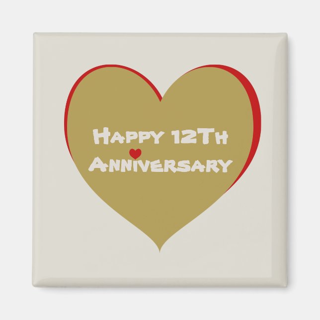 Imán Feliz 12º Aniversario (Frente)