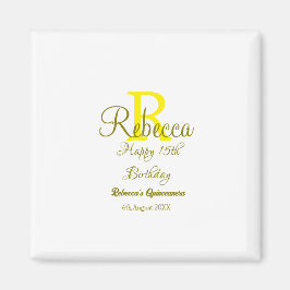 Imán Feliz 15º cumpleaños Moder de adición de nombre am