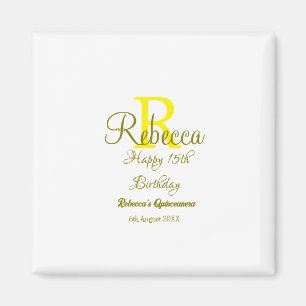 Imán Feliz 15º cumpleaños Moder de adición de nombre am