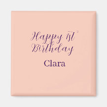 Feliz 1er cumpleaños nombre boho retro naranja púr