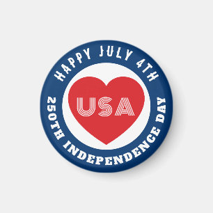 Imán Feliz 250º Día de la Independencia 4 de julio Amor