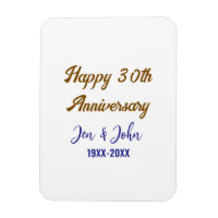 Feliz 30° aniversario de boda de oro azul real