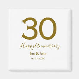 Imán Feliz 30 aniversario fecha de la cita dorada negri