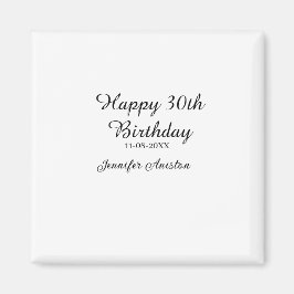 Imán Feliz 30 cumpleaños agregar fecha elegante simple