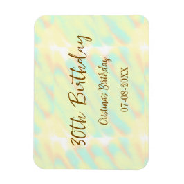 Imán Feliz 30 cumpleaños naranja amarillo acuarela