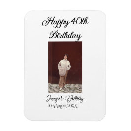 Imán Feliz 40 cumpleaños foto simple moderno mínimo