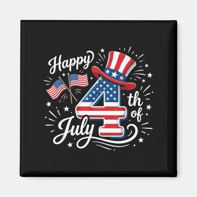Imán Feliz 4 de julio (Frente)