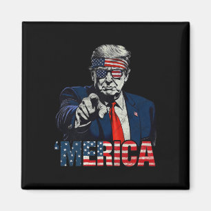 Imán Feliz 4 de julio América Trump Bandera Americana E