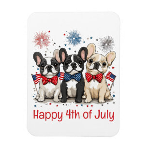Imán Feliz 4 De Julio Bulldoges Franceses