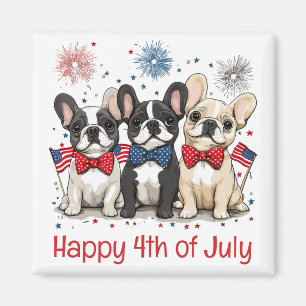 Imán Feliz 4 De Julio Bulldoges Franceses