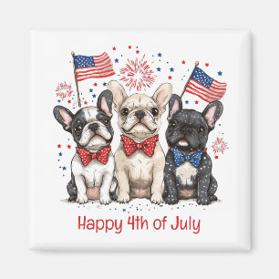 Imán Feliz 4 De Julio Bulldoges Franceses
