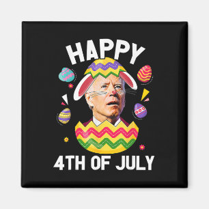 Imán Feliz 4 de julio de Pascua divertido conejo confun