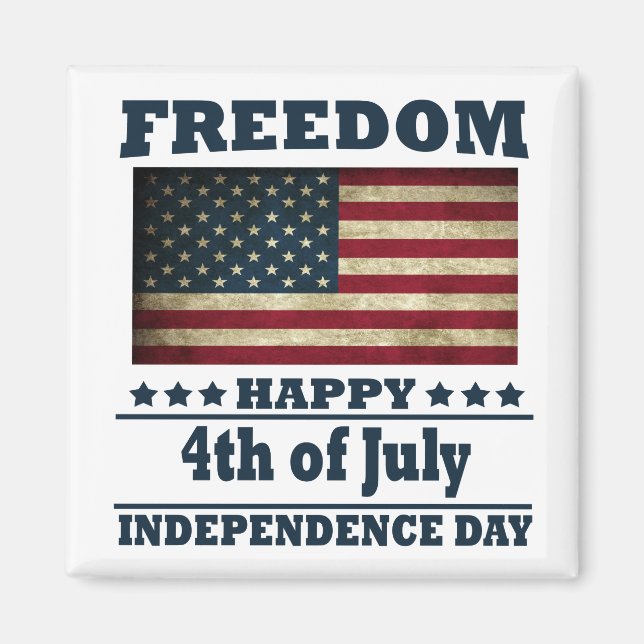 Imán Feliz 4 de julio, día de la independencia (Frente)