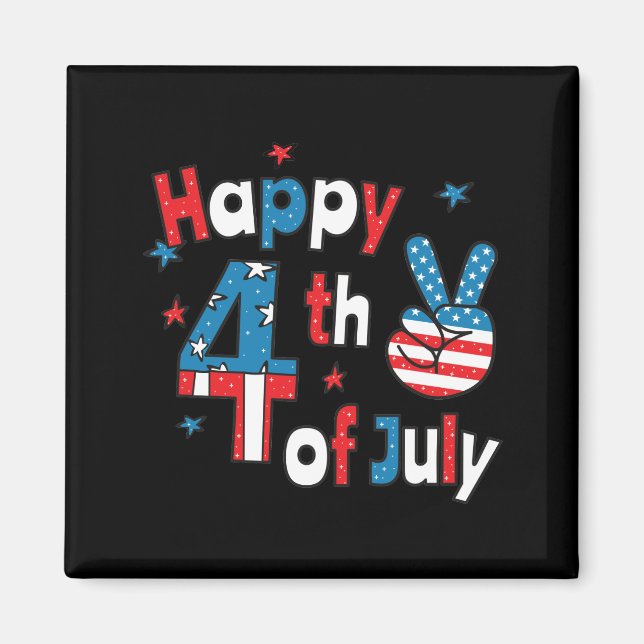 Imán Feliz 4 de julio, Día de la Independencia (Frente)