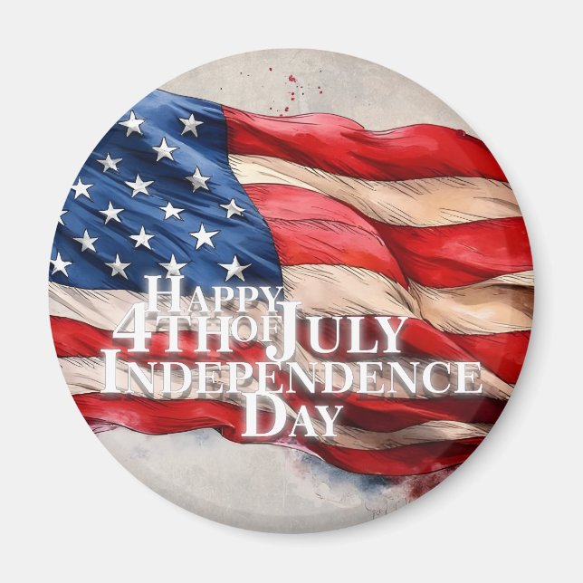 Imán Feliz 4 de julio - Día de la Independencia (Frente)
