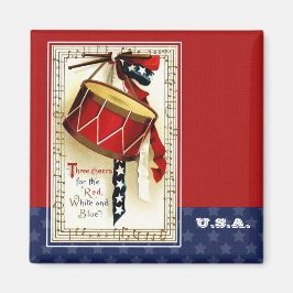 Imán Feliz 4 de julio. Diseño patriótico vintage