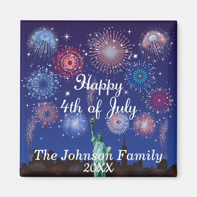 Imán Feliz 4 de julio en Nueva York (Frente)