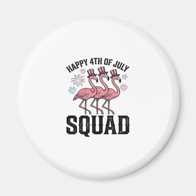 Imán Feliz 4 de julio Flamingo Squad Diseño Vectorial_1 (Frente)